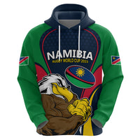 Custom Namibia Rugby Hoodie World Cup 2023 Eagle Mascot Come On Welwitschias - Wonder Print Shop