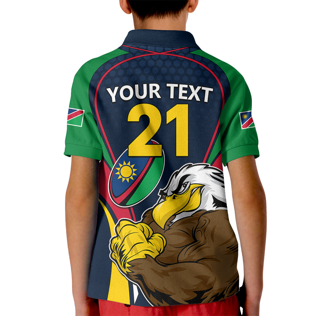 Custom Namibia Rugby Kid Polo Shirt World Cup 2023 Eagle Mascot Come On Welwitschias - Wonder Print Shop