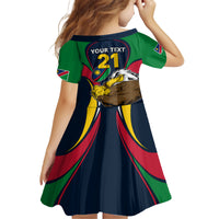 Custom Namibia Rugby Kid Short Sleeve Dress World Cup 2023 Eagle Mascot Come On Welwitschias - Wonder Print Shop