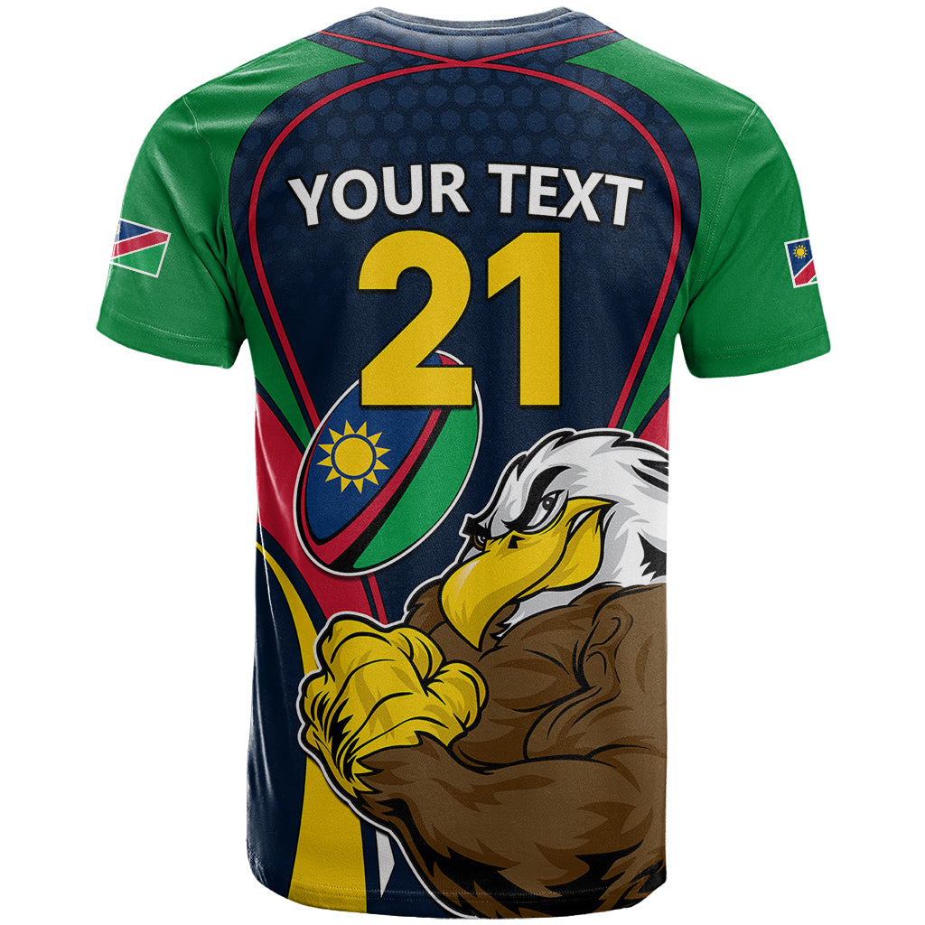 Custom Namibia Rugby T Shirt World Cup 2023 Eagle Mascot Come On Welwitschias - Wonder Print Shop