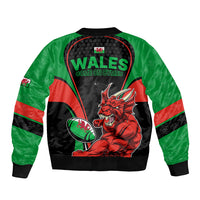 Wales Rugby Sleeve Zip Bomber Jacket World Cup 2023 Dragon Mascot Come On Cymru - Wonder Print Shop
