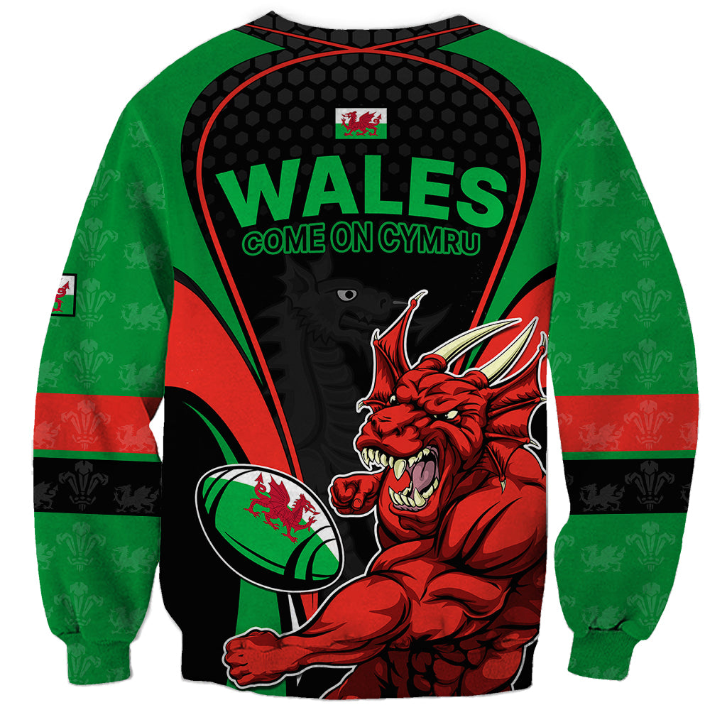 Wales Rugby Sweatshirt World Cup 2023 Dragon Mascot Come On Cymru - Wonder Print Shop