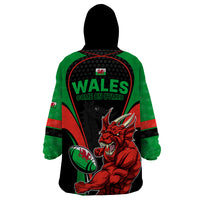 Wales Rugby Wearable Blanket Hoodie World Cup 2023 Dragon Mascot Come On Cymru - Wonder Print Shop