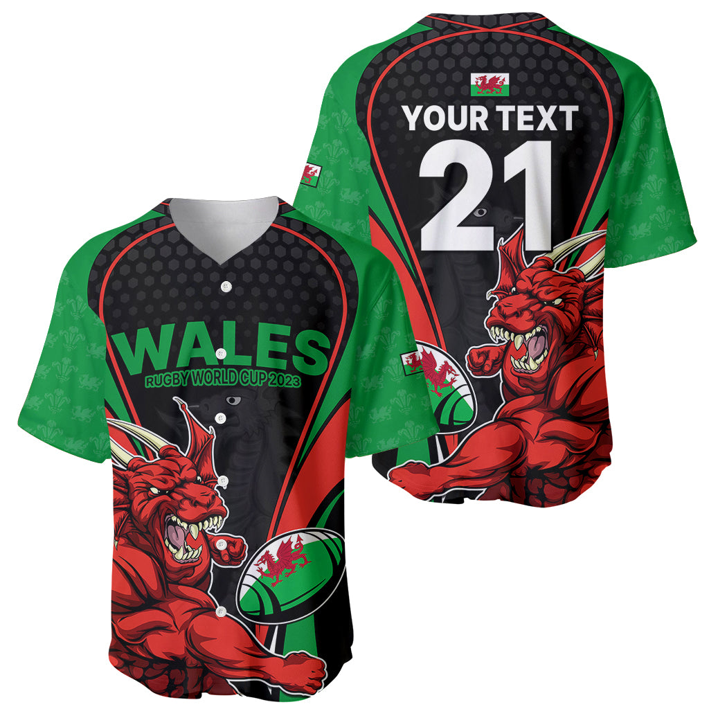 Custom Wales Rugby Baseball Jersey World Cup 2023 Dragon Mascot Come On Cymru LT9 - Wonder Print Shop