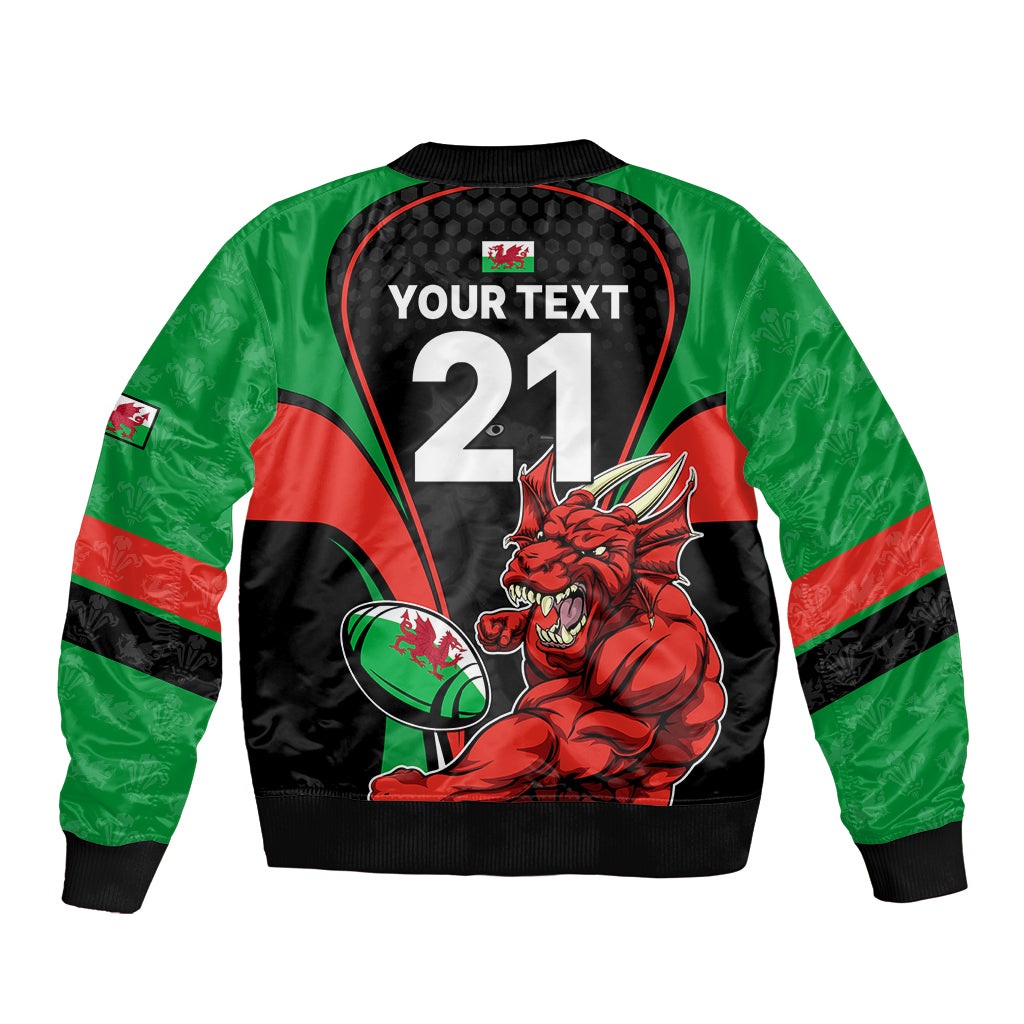 Custom Wales Rugby Bomber Jacket World Cup 2023 Dragon Mascot Come On Cymru LT9 - Wonder Print Shop
