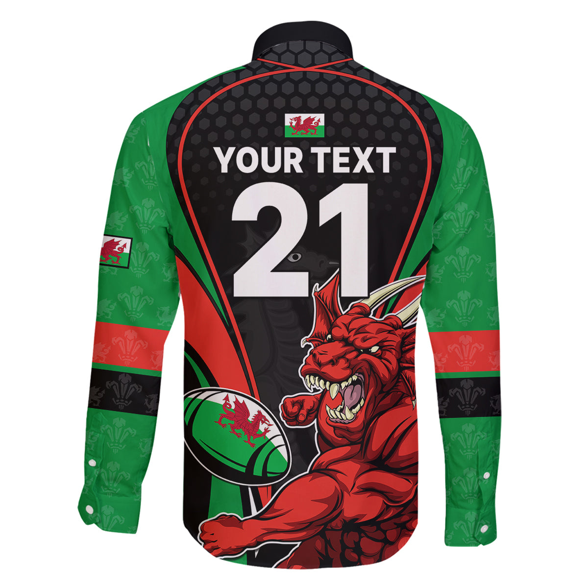 Custom Wales Rugby Family Matching Puletasi Dress and Hawaiian Shirt World Cup 2023 Dragon Mascot Come On Cymru - Wonder Print Shop