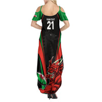 Custom Wales Rugby Family Matching Summer Maxi Dress and Hawaiian Shirt World Cup 2023 Dragon Mascot Come On Cymru - Wonder Print Shop