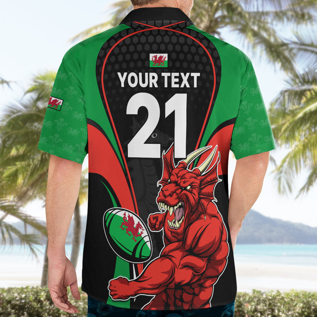 Custom Wales Rugby Hawaiian Shirt World Cup 2023 Dragon Mascot Come On Cymru - Wonder Print Shop