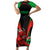 Custom Wales Rugby Short Sleeve Bodycon Dress World Cup 2023 Dragon Mascot Come On Cymru - Wonder Print Shop