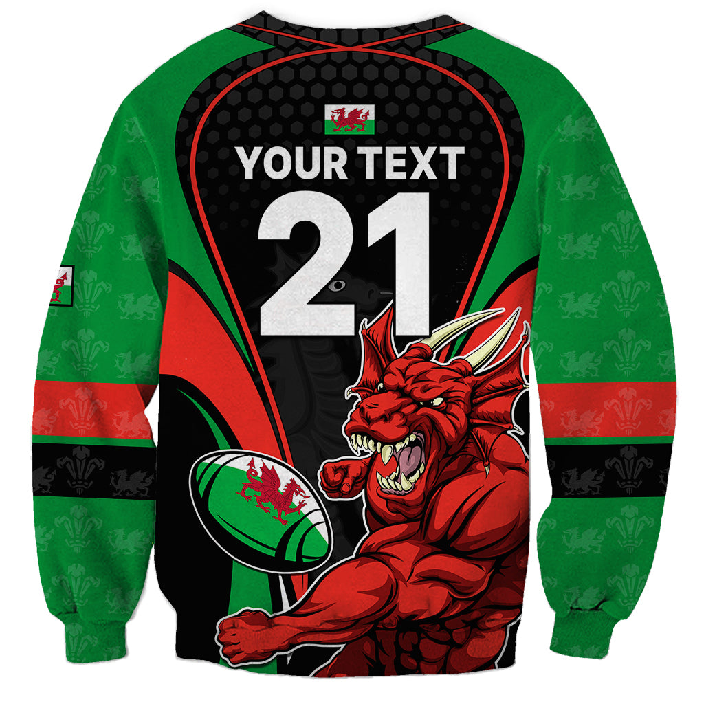 Custom Wales Rugby Sweatshirt World Cup 2023 Dragon Mascot Come On Cymru - Wonder Print Shop