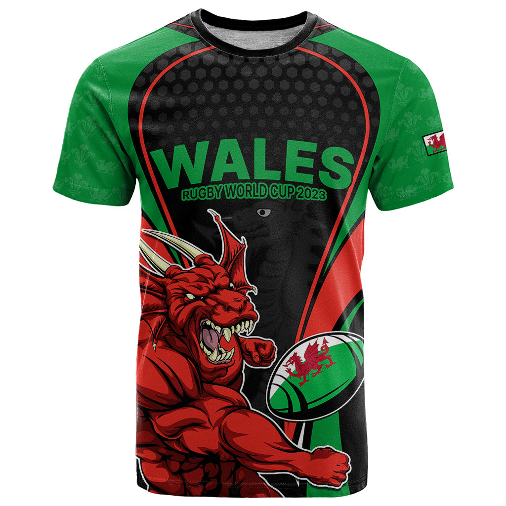 Custom Wales Rugby T Shirt World Cup 2023 Dragon Mascot Come On Cymru - Wonder Print Shop