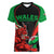 Custom Wales Rugby Women V Neck T Shirt World Cup 2023 Dragon Mascot Come On Cymru - Wonder Print Shop