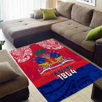 Haiti Independence Day Area Rug Libete Egalite Fratenite Ayiti 1804 With Polynesian Pattern LT9 - Wonder Print Shop