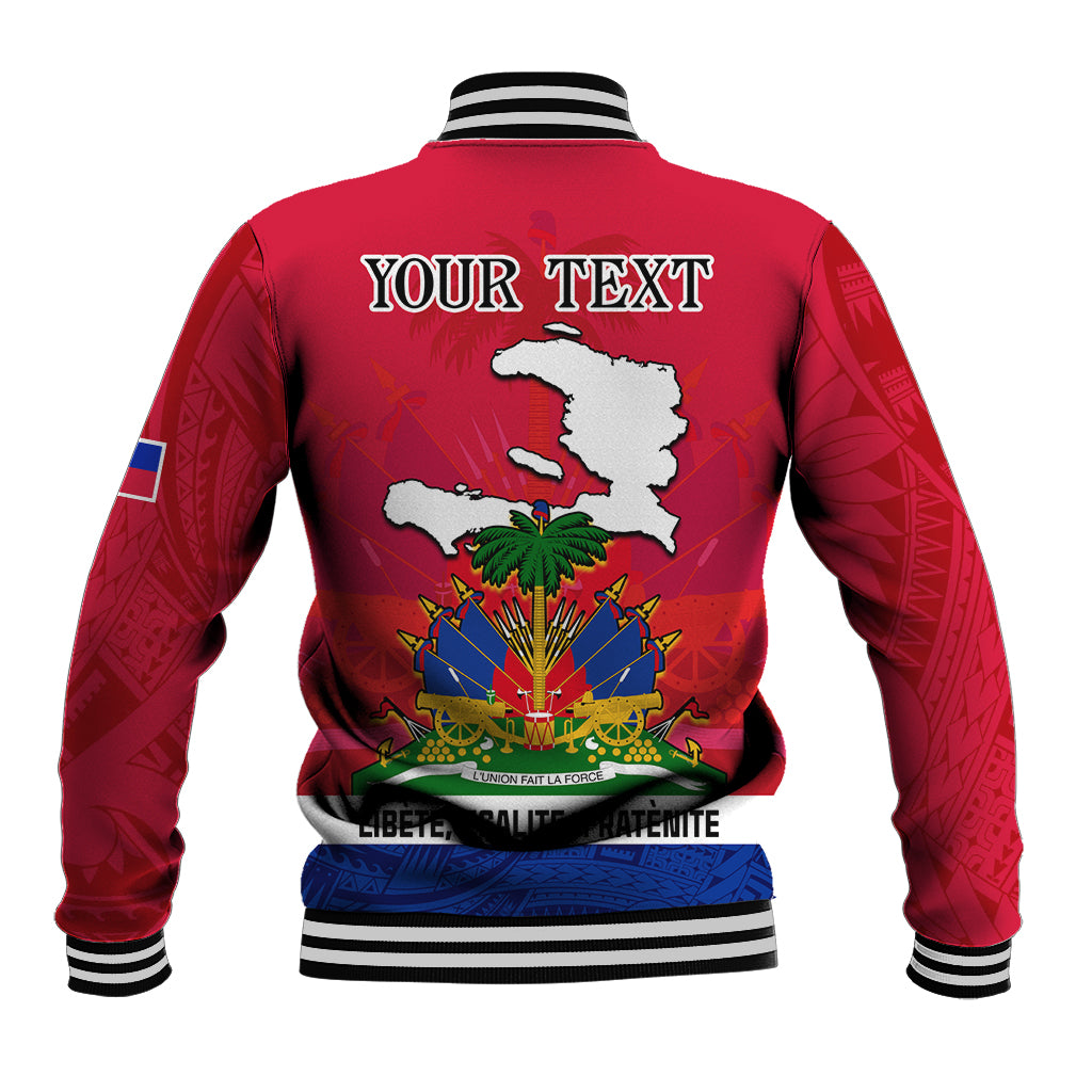 Haiti Independence Day Baseball Jacket Libete Egalite Fratenite Ayiti 1804 With Polynesian Pattern LT9 - Wonder Print Shop