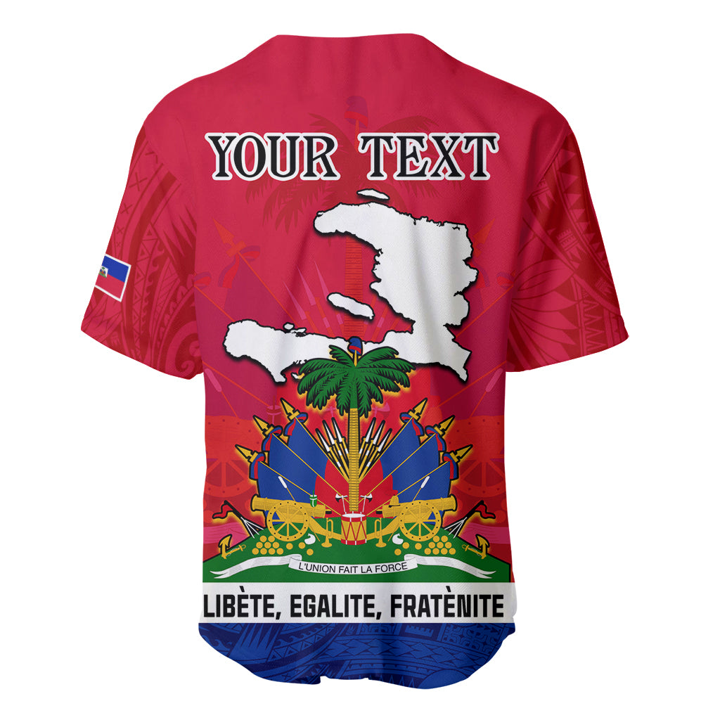 Haiti Independence Day Baseball Jersey Libete Egalite Fratenite Ayiti 1804 With Polynesian Pattern LT9 - Wonder Print Shop