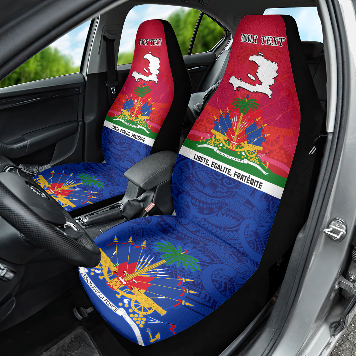 Haiti Independence Day Car Seat Cover Libete Egalite Fratenite Ayiti 1804 With Polynesian Pattern LT9 - Wonder Print Shop