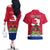 Haiti Independence Day Couples Matching Off The Shoulder Long Sleeve Dress and Hawaiian Shirt Libete Egalite Fratenite Ayiti 1804 With Polynesian Pattern LT9 - Wonder Print Shop