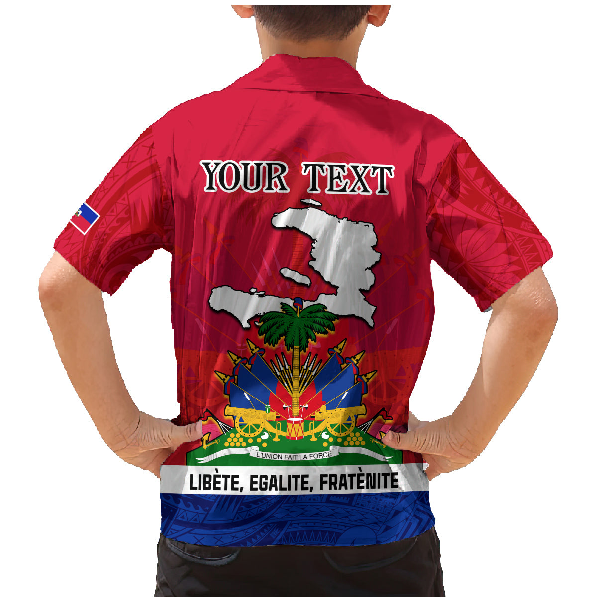 Haiti Independence Day Family Matching Mermaid Dress and Hawaiian Shirt Libete Egalite Fratenite Ayiti 1804 With Polynesian Pattern LT9 - Wonder Print Shop