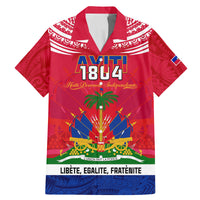 Haiti Independence Day Family Matching Mermaid Dress and Hawaiian Shirt Libete Egalite Fratenite Ayiti 1804 With Polynesian Pattern LT9 - Wonder Print Shop