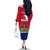 Haiti Independence Day Family Matching Off Shoulder Long Sleeve Dress and Hawaiian Shirt Libete Egalite Fratenite Ayiti 1804 With Polynesian Pattern - Wonder Print Shop