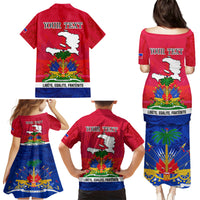 Haiti Independence Day Family Matching Puletasi Dress and Hawaiian Shirt Libete Egalite Fratenite Ayiti 1804 With Polynesian Pattern - Wonder Print Shop
