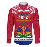 Haiti Independence Day Family Matching Puletasi Dress and Hawaiian Shirt Libete Egalite Fratenite Ayiti 1804 With Polynesian Pattern - Wonder Print Shop