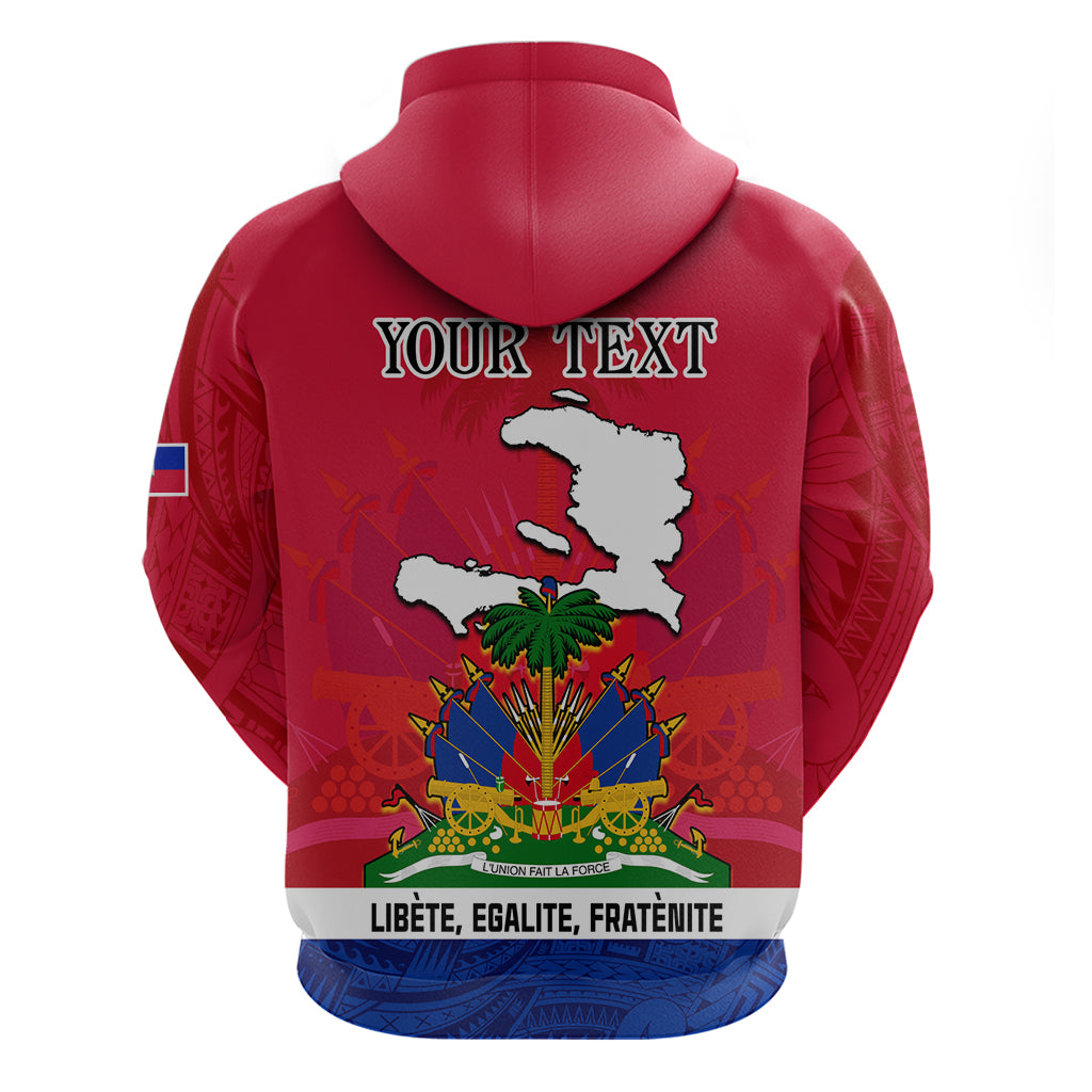 Haiti Independence Day Hoodie Libete Egalite Fratenite Ayiti 1804 With Polynesian Pattern - Wonder Print Shop