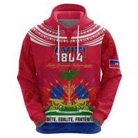 Haiti Independence Day Hoodie Libete Egalite Fratenite Ayiti 1804 With Polynesian Pattern - Wonder Print Shop