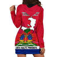 Haiti Independence Day Hoodie Dress Libete Egalite Fratenite Ayiti 1804 With Polynesian Pattern - Wonder Print Shop