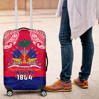 Haiti Independence Day Luggage Cover Libete Egalite Fratenite Ayiti 1804 With Polynesian Pattern - Wonder Print Shop