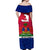 Haiti Independence Day Off Shoulder Maxi Dress Libete Egalite Fratenite Ayiti 1804 With Polynesian Pattern - Wonder Print Shop