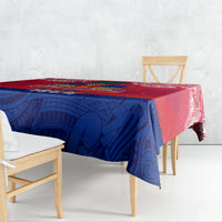 Haiti Independence Day Tablecloth Libete Egalite Fratenite Ayiti 1804 With Polynesian Pattern - Wonder Print Shop