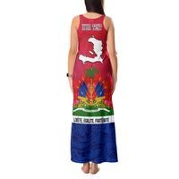 Haiti Independence Day Tank Maxi Dress Libete Egalite Fratenite Ayiti 1804 With Polynesian Pattern - Wonder Print Shop