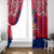 Haiti Independence Day Window Curtain Libete Egalite Fratenite Ayiti 1804 With Polynesian Pattern - Wonder Print Shop
