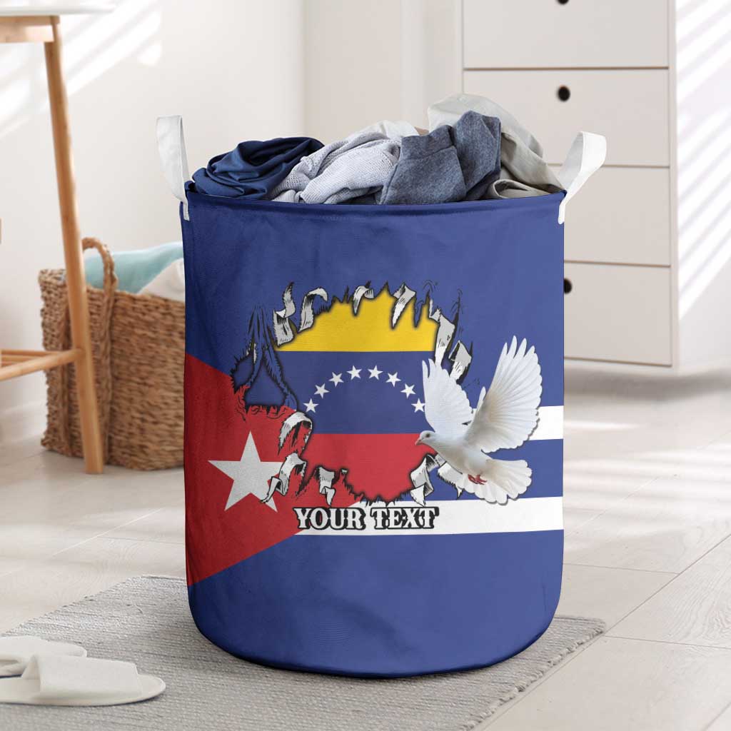 Personalized Cuba Venezuela Laundry Basket Fuerza Y Esperanza - Wonder Print Shop