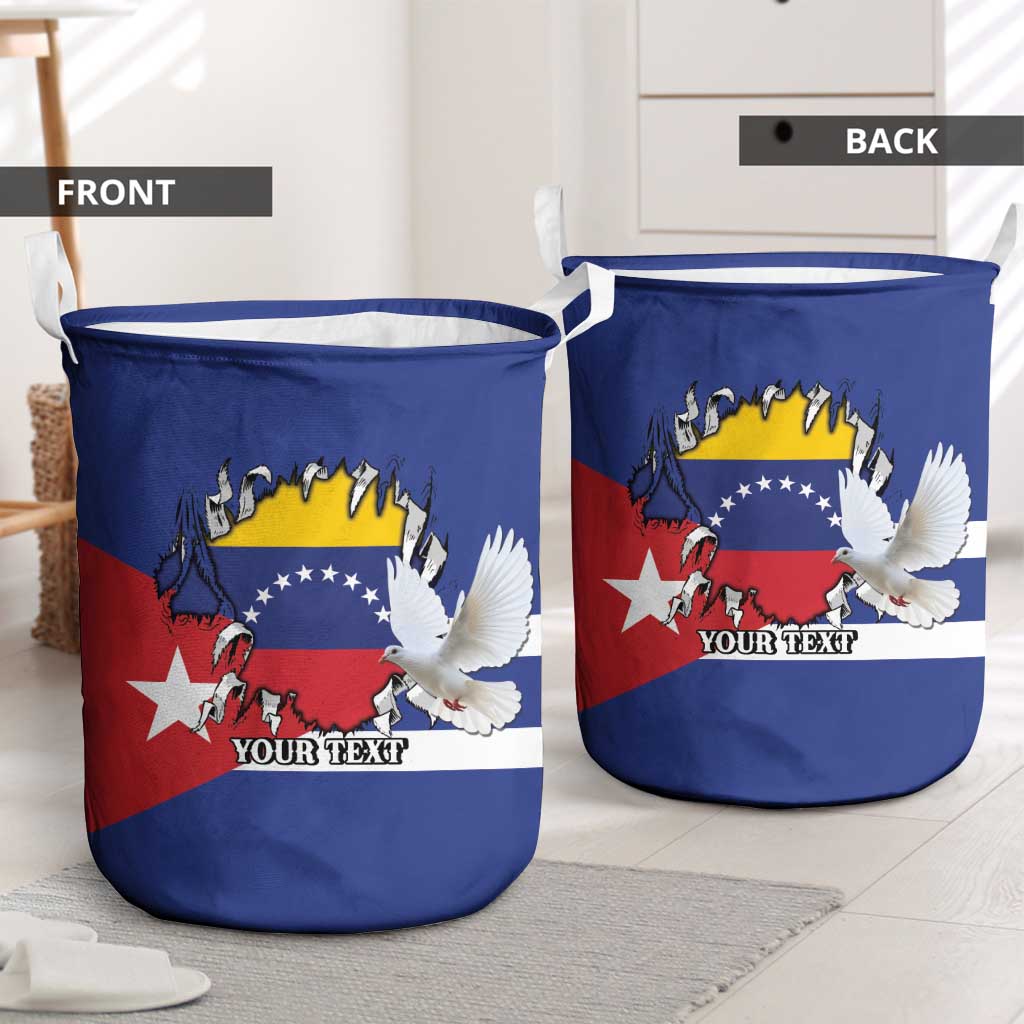 Personalized Cuba Venezuela Laundry Basket Fuerza Y Esperanza - Wonder Print Shop