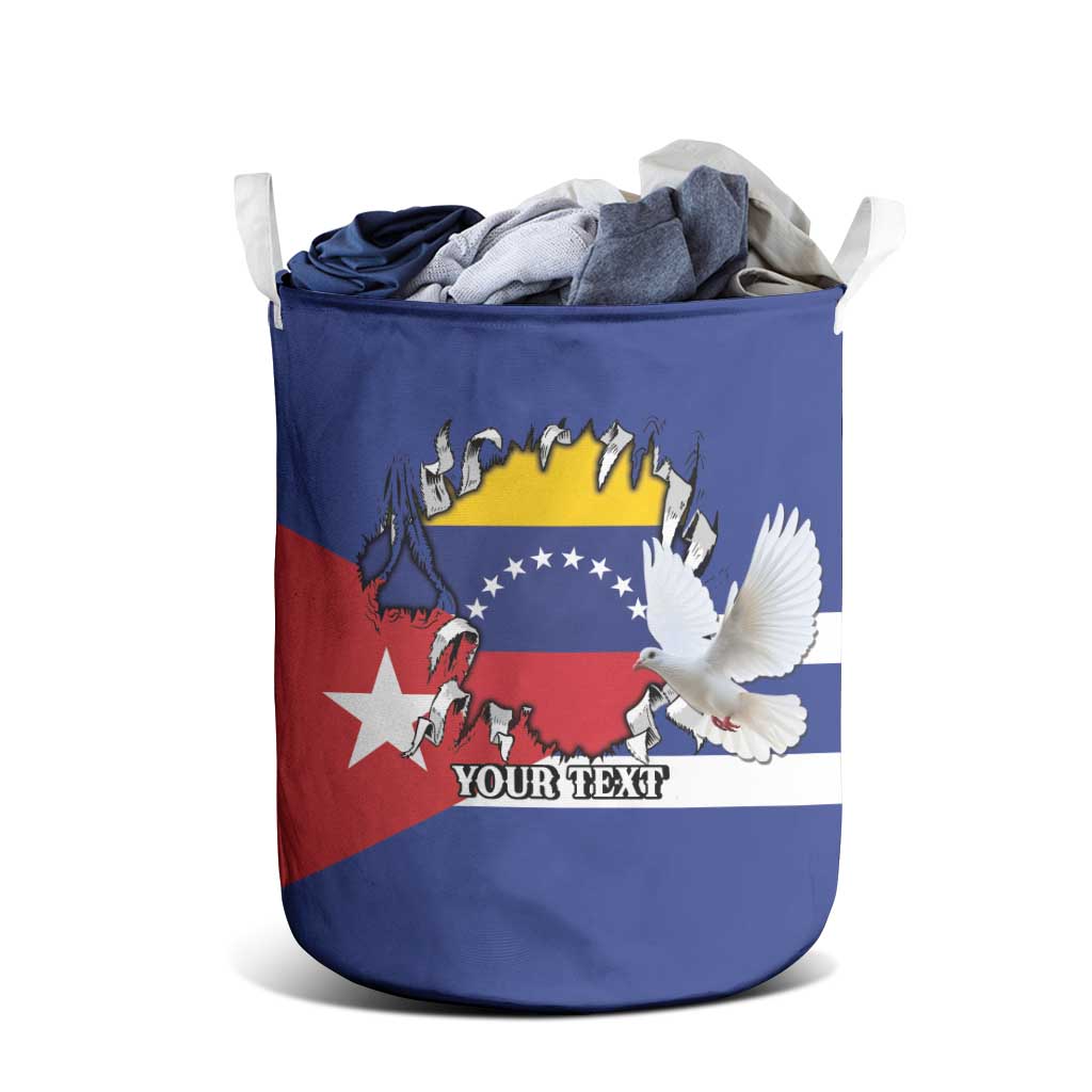Personalized Cuba Venezuela Laundry Basket Fuerza Y Esperanza - Wonder Print Shop