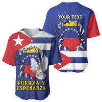 Personalized Cuba Venezuela Baseball Jersey Fuerza Y Esperanza - Wonder Print Shop