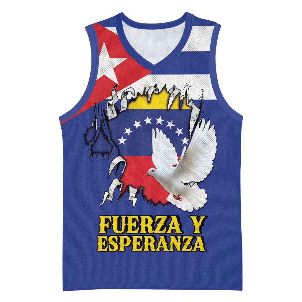 Personalized Cuba Venezuela Basketball Jersey Fuerza Y Esperanza - Wonder Print Shop