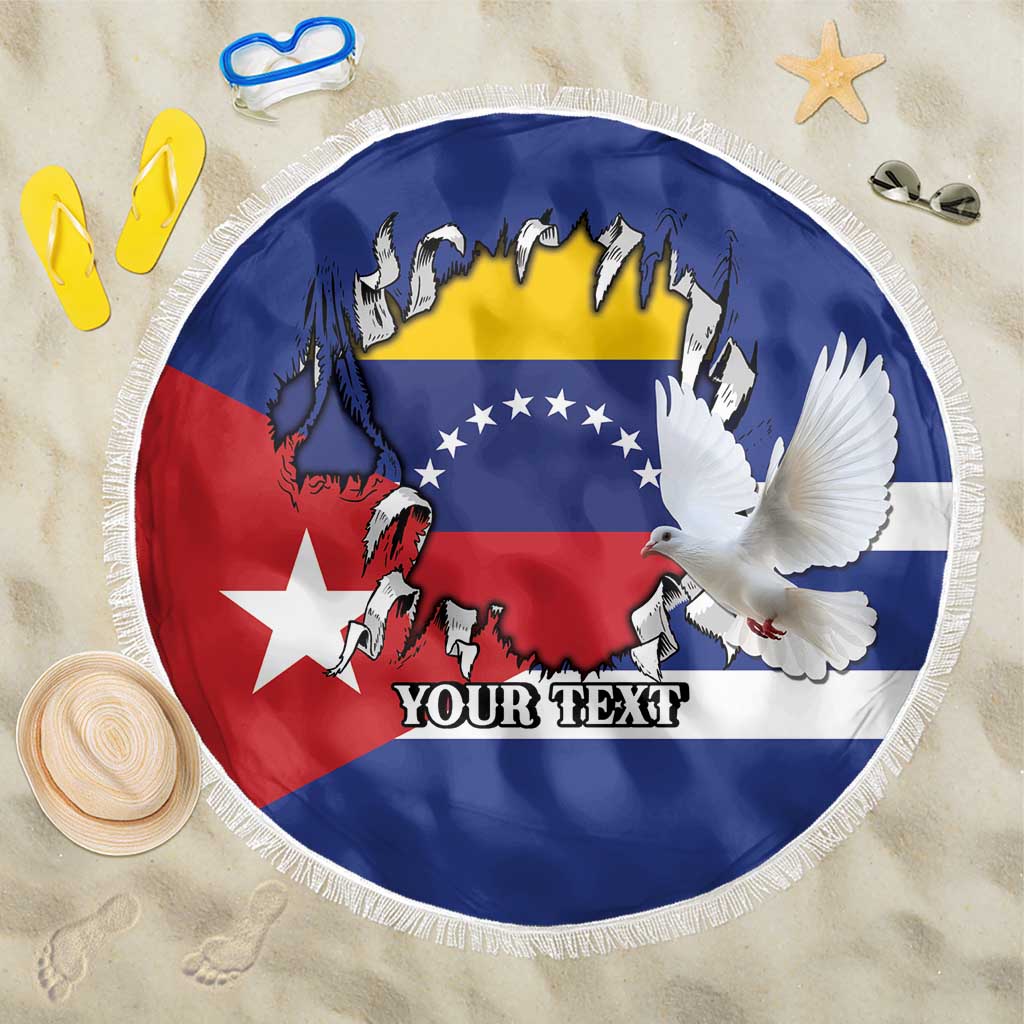 Personalized Cuba Venezuela Beach Blanket Fuerza Y Esperanza - Wonder Print Shop