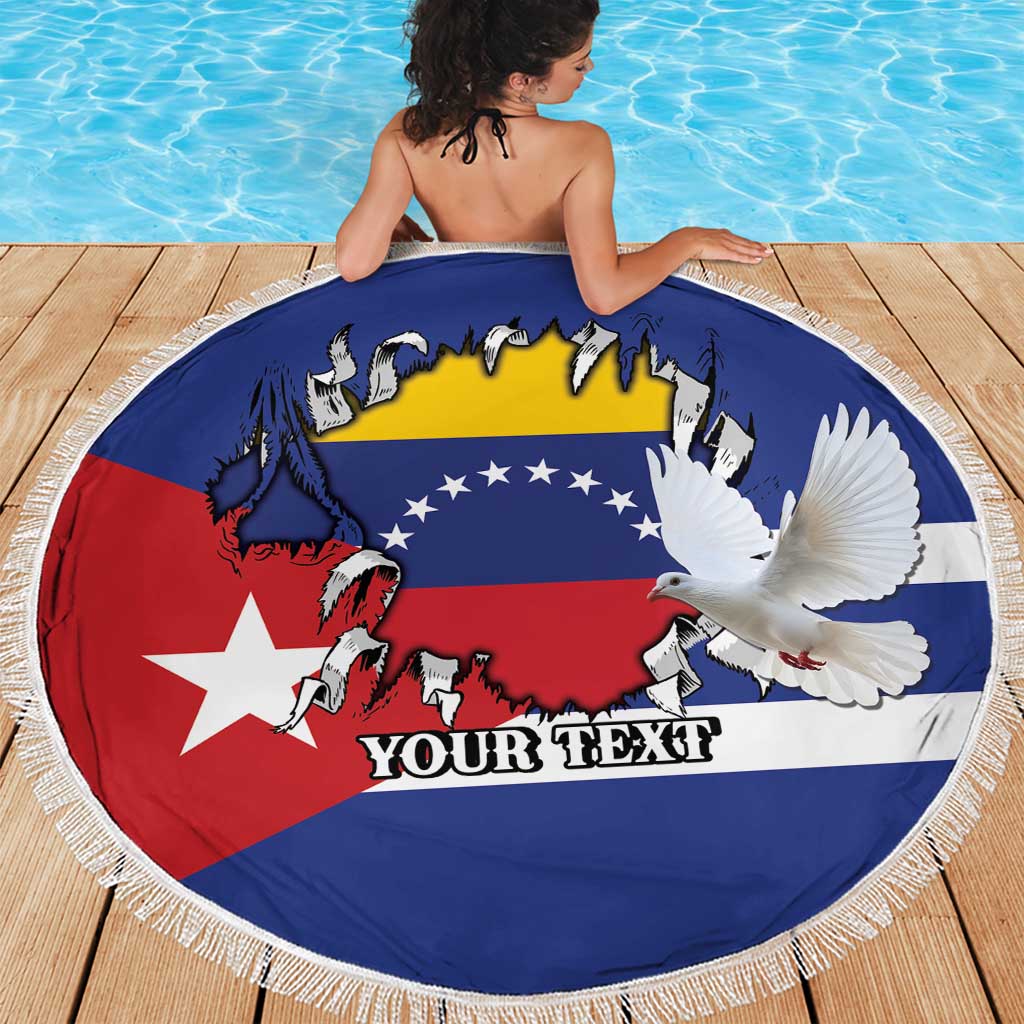 Personalized Cuba Venezuela Beach Blanket Fuerza Y Esperanza - Wonder Print Shop