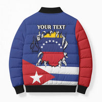 Personalized Cuba Venezuela Bomber Puffer Jacket Fuerza Y Esperanza - Wonder Print Shop