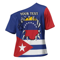 Personalized Cuba Venezuela Cross Shoulder Shirt Fuerza Y Esperanza - Wonder Print Shop