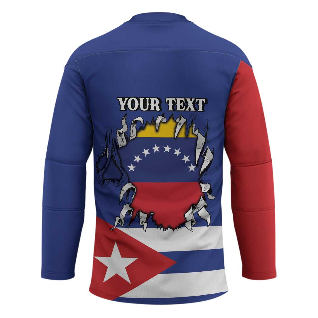 Personalized Cuba Venezuela Hockey Jersey Fuerza Y Esperanza - Wonder Print Shop