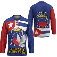 Personalized Cuba Venezuela Hockey Jersey Fuerza Y Esperanza - Wonder Print Shop