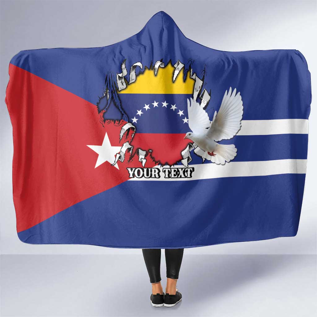 Personalized Cuba Venezuela Hooded Blanket Fuerza Y Esperanza - Wonder Print Shop