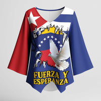 Personalized Cuba Venezuela Kimono Sleeve Blouse Fuerza Y Esperanza - Wonder Print Shop