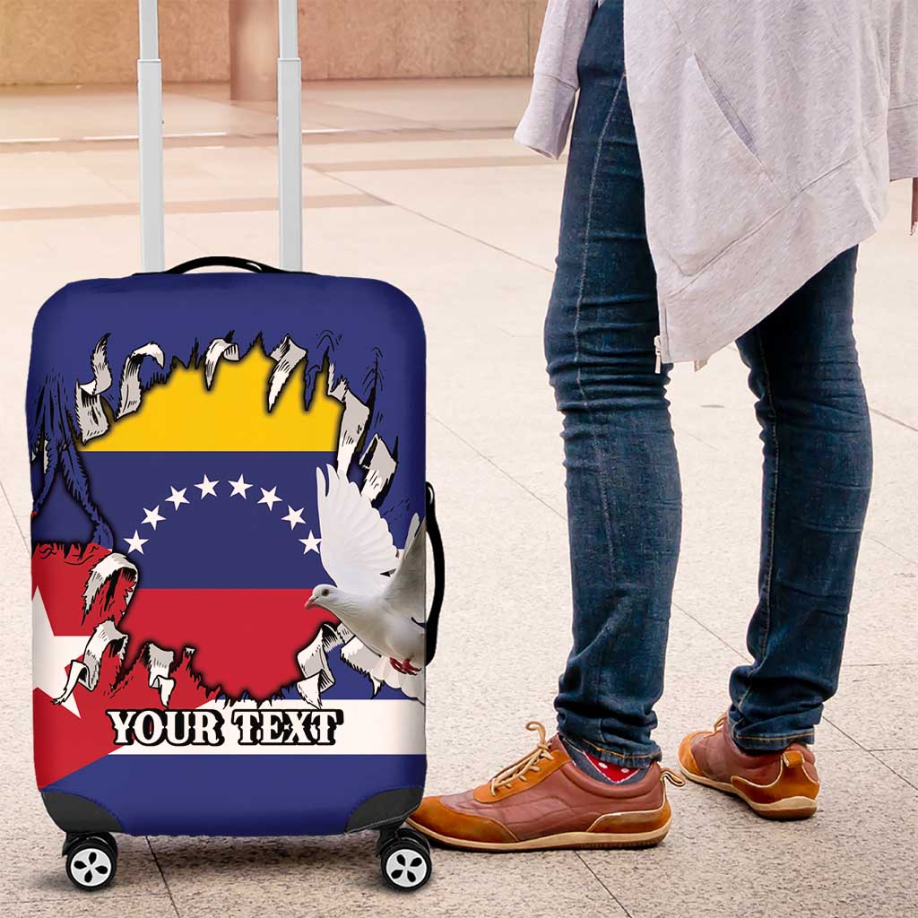 Personalized Cuba Venezuela Luggage Cover Fuerza Y Esperanza - Wonder Print Shop