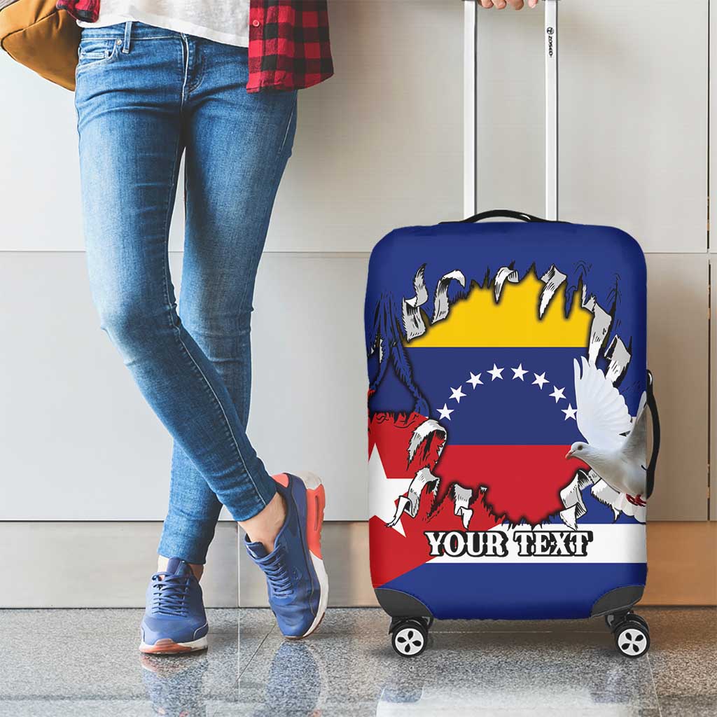 Personalized Cuba Venezuela Luggage Cover Fuerza Y Esperanza - Wonder Print Shop
