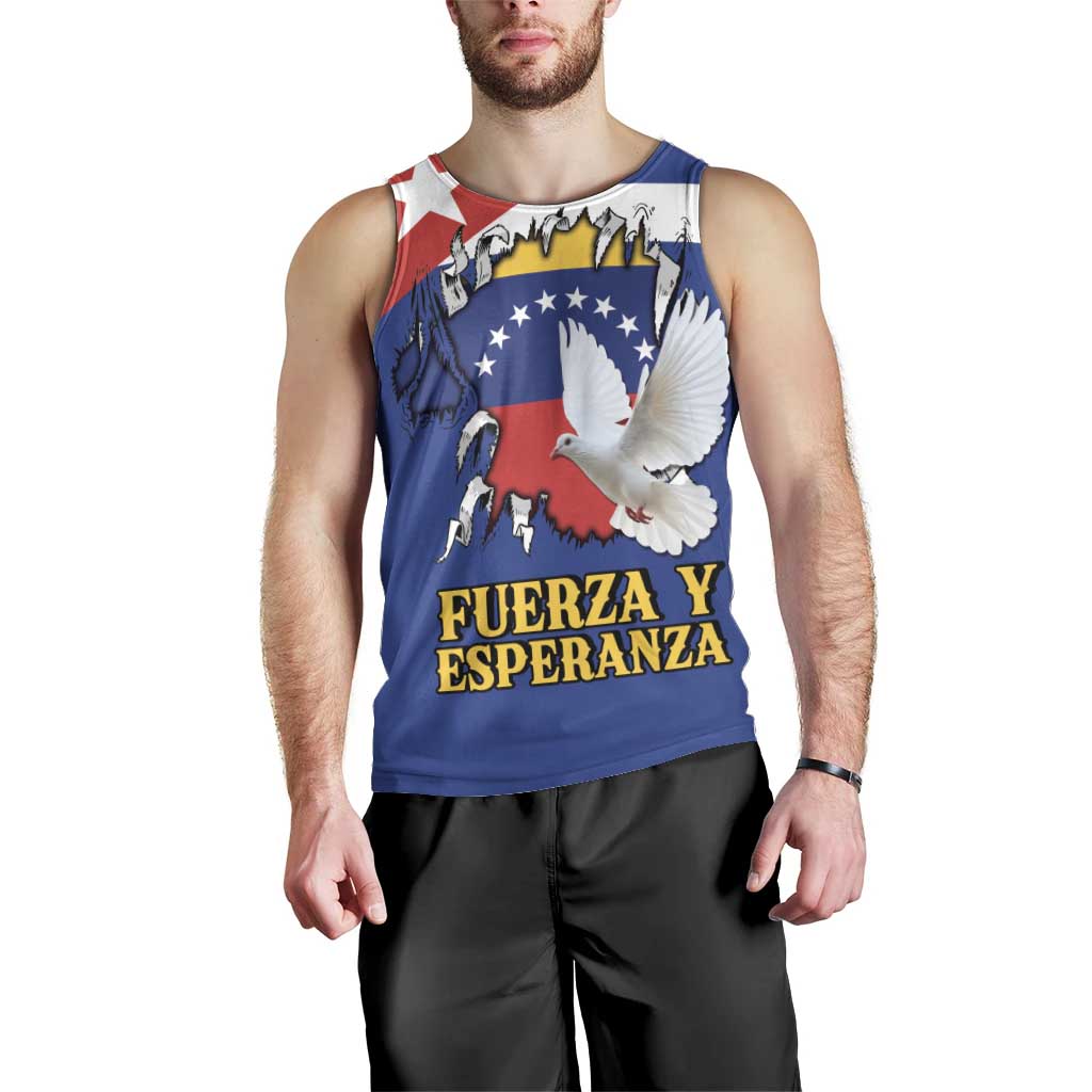Personalized Cuba Venezuela Men Tank Top Fuerza Y Esperanza - Wonder Print Shop